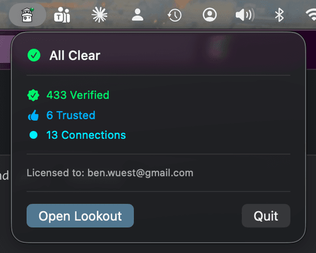 Lookout menu bar icon